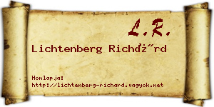 Lichtenberg Richárd névjegykártya