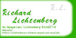 richard lichtenberg business card